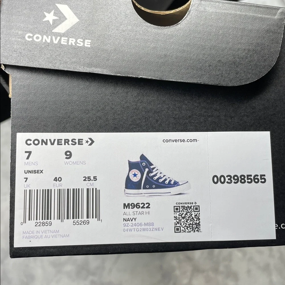 Converse Navy High-Tops with Cream Interior - Picture 5 of 5